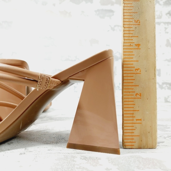 NEW Abound Austyn Tan Mocha Tubular Strap Block Heel Sandals E924 - Picture 9 of 12